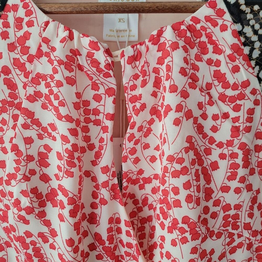 Foxiedox Long Sleeve Smocked Keyhole Floral Mini Dress Size XS NWT - Picture 10 of 10